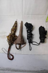 lot 170 image: Set of 4 Assorted Umbrellas Including Vintage and Modern Designs