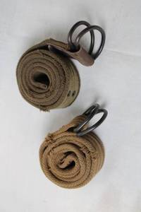 lot 171 image: Set of 2 Vintage Woven Canvas Belts with Metal Rings