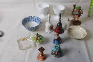 lot 205 image: Eclectic Collection of Vintage Bells, Figurines, and Tableware