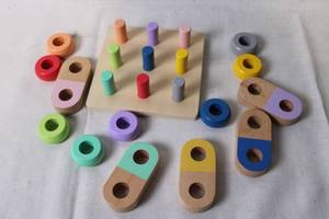 lot 208 image: Colorful Wooden Educational Shape Sorter Set