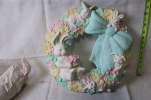 lot 215 image: Decorative Easter Bunny Wreath with Floral Design