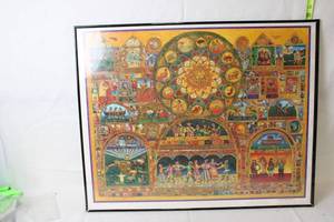 lot 238 image: Framed Poster of the Wheel of Life by Benjamin Creme