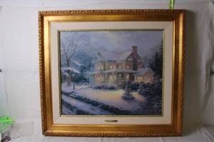 lot 244 image: Victorian Christmas II by Thomas Kinkade Framed Artwork