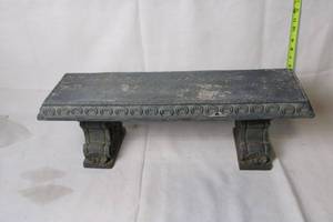 lot 258 image: Stone Garden Bench with Carved Detailing