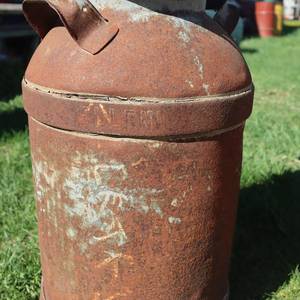 lot 107 image: Lot of 2 VINTAGE LARGE MILK CANS