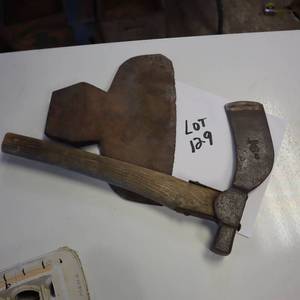 lot 129 image: Very cool vintage BROADHEAD AX and another ax with makers mark