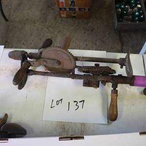 lot 137 image: Vintage mixer style hand drills  2 total