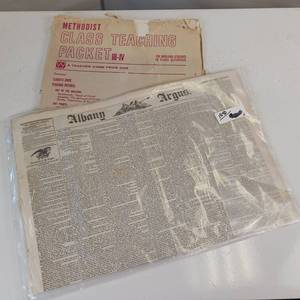 lot 42 image: 1840s Newspaper  1967 Methodist Teaching Pack