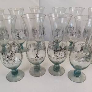 lot 43 image: 11 pc Hurricane glass set Bourbon Street