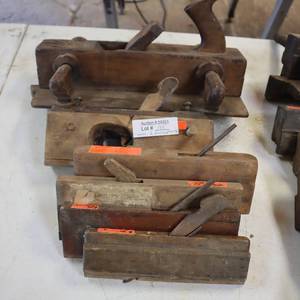 lot 155 image: LOT OF 6  VINTAGE HAND PLANERS OF DIFFERENT TYPES