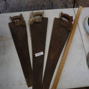 lot 145 image: Lot of 3 vintage hand saws