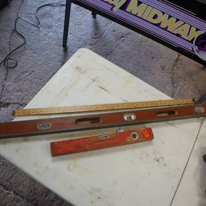 lot 153 image: ONE LARGE  ONE SMALL  VINTAGE CARPENTERS LEVELS