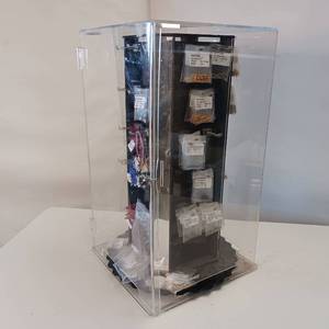 lot 186 image: ACRYLIC DISPLAY CASE  ROTARY WITH MISC. JEWELRY AND BEADS