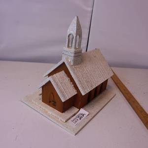 lot 212 image: PRETTY LITTLE CHURCH MODEL