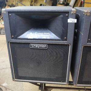 lot 215 image: TRAYNOR SPEAKERS IN CABINETS  200WATT  BW-1  8 OHM