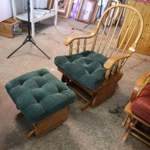 lot 217 image: WOODEN Glider Rocking Chair
