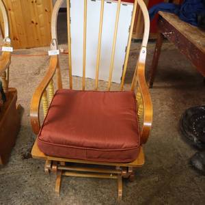 lot 218 image: WOODEN Glider Rocking Chair