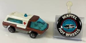 lot 6 image: 1969 REDLINE Hot Wheels The Heavy Weights Ambulance With Button