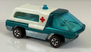 lot 9 image: 1969 REDLINE Hot Wheels The Heavy Weights Ambulance With Button