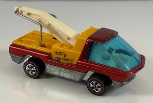 lot 11 image: 1969 REDLINE Hot Wheels The Heavy Weights Tow Truck Transparent Red With White Interior