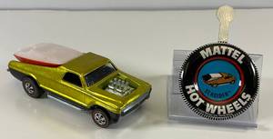 1969 REDLINE Hot Wheels "Seasider" With Boat & Button Transparent Yellow Very Clean