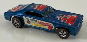 lot 33 image: 1969 REDLINE Hot Wheels The Mongoose II Blue Funny Car With Slide On Bottom (STAR RIVET) Nice Condition