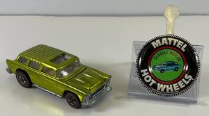 lot 51 image: 1969 REDLINE Hot Wheels Classic Nomad Transparent Apple Green With Button Super Nice Condition