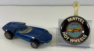 lot 54 image: 1968 REDLINE Hot Wheels Turbofire Transparent Blue With Button Nice Condition