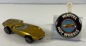 lot 55 image: 1968 REDLINE Hot Wheels Turbofire Transparent Gold With Button Nice Condition