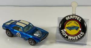 lot 62 image: 1969 REDLINE Hot Wheels Heavy Chevy  With Button Transparent Blue Nice Condition