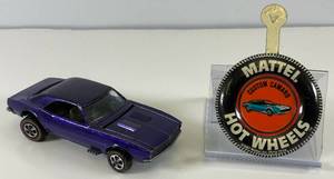 lot 63 image: 1967 REDLINE Hot Wheels Custom Camaro With button Tranparent Purple Nice Condition