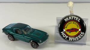 lot 75 image: 1969 REDLINE Hot Wheels Maserati Mistral Transparent Dark Aqua With Buttton Very Nice Condition