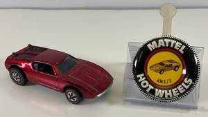 lot 93 image: 1970 REDLINE Hot Wheels AMX2 Transparent Red With Button Very Nice Condition
