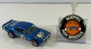 1969 REDLINE Hot Wheels "King Cuda" Transparent Blue With Button Very Nice Condition