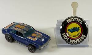 lot 112 image: 1969 REDLINE Hot Wheels Mighty Maverick With Button Custom Blue Fair Condition