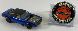 lot 160 image: 1967 REDLINE Hot Wheels Custom Camero Transparent Blue With Button Nice Used Condition (Button Tab Missing)