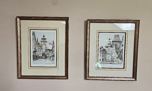 lot 25 image: Bavarian Town Etchings singed by Paul Geissler & Paul Sollmann Respectively