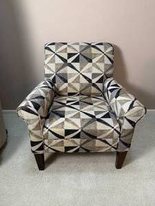 lot 19C image: Geometric Upholstered Contemporary Armchair