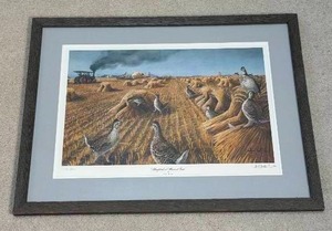 lot 24A image: Sharptails at Harvest Time  Signed Les Kouba Artist Prof 78200