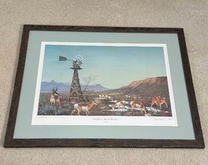 lot 24B image: Antelope in Ranch Country  Signed Les Kouba Artist Prof 78200