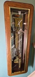 lot 43 image: Contemporary Minimalist Wood Case Wall Clock