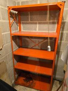 lot 82 image: Sturdy Orange Shop Garage Storage Shelf