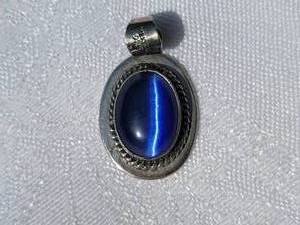 lot 66A image: Vibrant Cobalt Blue Caboshon Sterling Silver Pendant