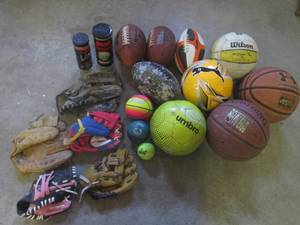 lot 99 image: (EW5) Assortment of Balls and Glove...