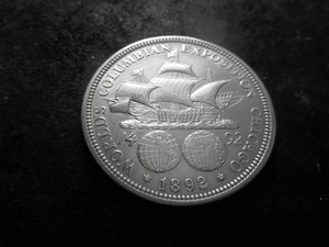 1892 Columbian Exposition Silver Half Dollar Comemmorative. First Comemmorative Minted In USA