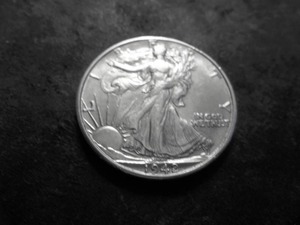 lot 8 image: 1942 D Walking LIberty Silver Half Dollar