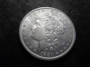 lot 21 image: 1880 S Morgan Silver Dollar