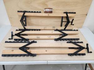 lot 67 image: (3) Woodworking Butcher Block Clamps