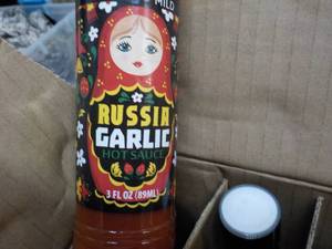 lot 120 image: Case of 36 Russia Garlic 3 oz Bottl...