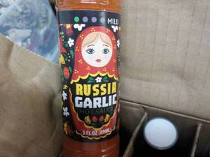 lot 121 image: Case of 36 Russia Garlic 3 oz Bottl...